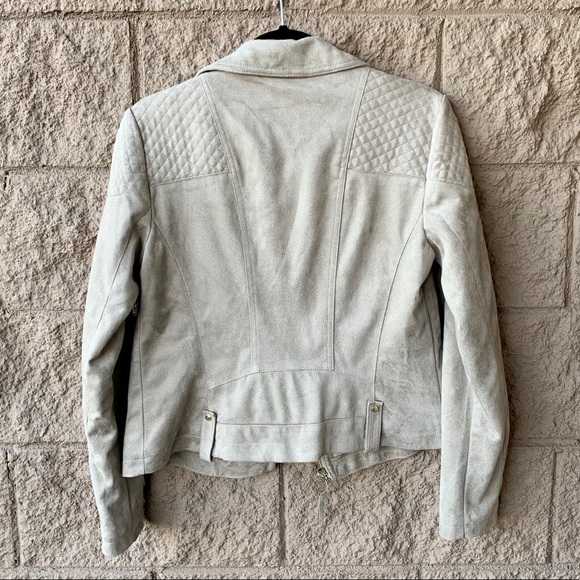 Tommy Hilfiger Light Suede and Gold Moto Jacket - Picture 2 of 12